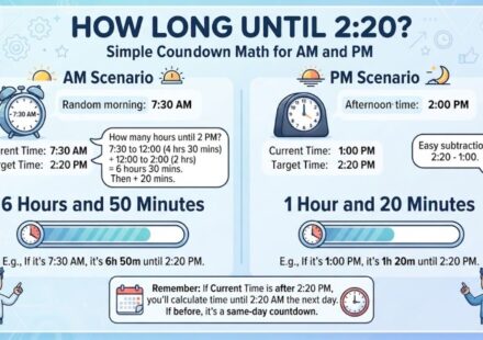 How Long Until 2:20? Simple Countdown Math for AM and PM