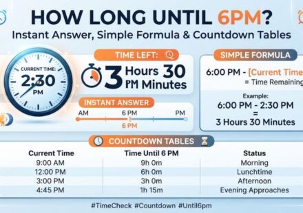 How Long Until 6pm? Instant Answer, Simple Formula & Countdown Tables