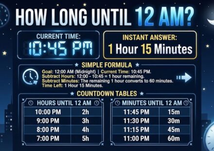 How Long Until 12 AM? Instant Answer, Simple Formula & Countdown Tables