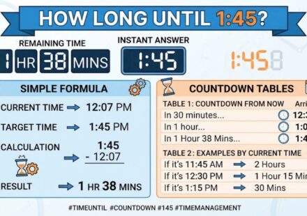How Long Until 1:45? Instant Answer, Simple Formula & Countdown Tables