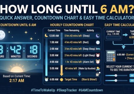 How Long Until 6 AM? Quick Answer, Countdown Chart & Easy Time Calculator