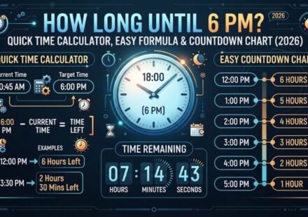 How Long Until 6 PM? Quick Time Calculator, Easy Formula & Countdown Chart (2026)