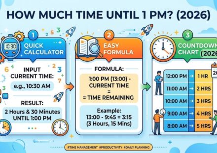 How Much Time Until 1 PM? Quick Calculator, Easy Formula & Countdown Chart (2026)